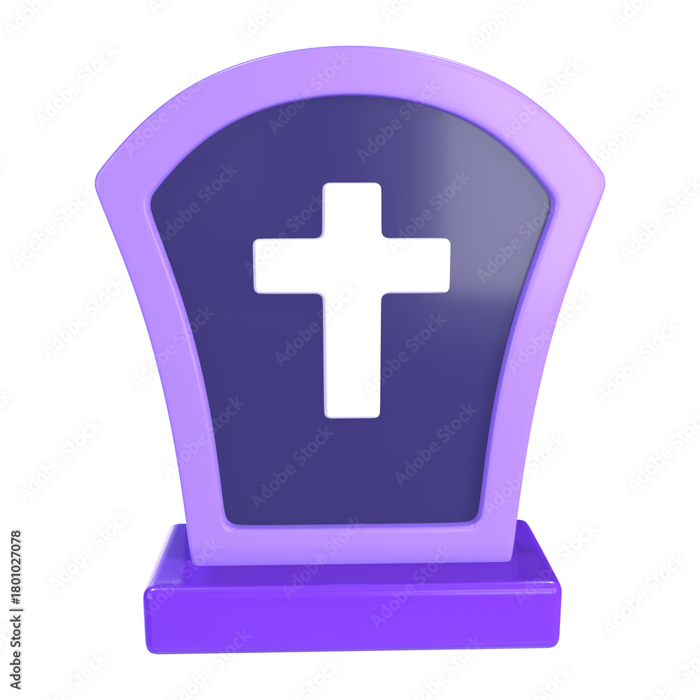 Fototapeta premium Cemetery 3D Illustration Icon