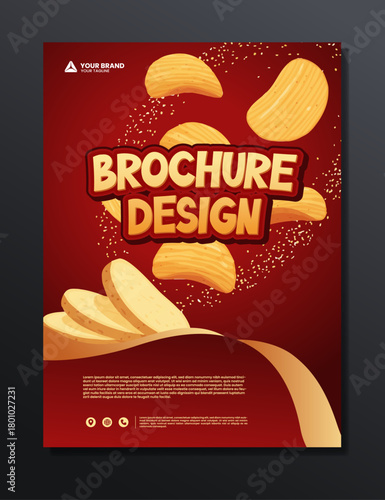 potato chips background illustration design template