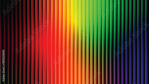 Vibrant rainbow color spectrum with vertical stripes and a 3D ribbed texture. neon vertical stripes