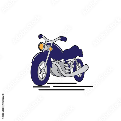Retro Motorcycle Flat Art Design