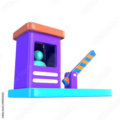 Toll Gates 3D Illustration Icon
