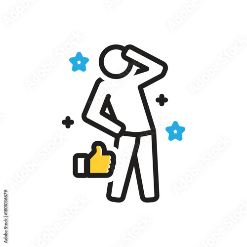 Multi color icon for perform