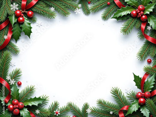 christmas background with christmas tree and decorations