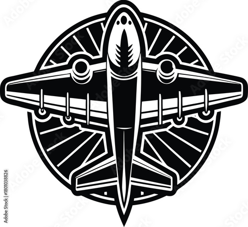 Black airplanes top view. Military jet fighter silhouette icons Strategic Military Power Modern Fighter Jet Soaring in Black Illustration	
