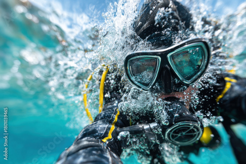 Wallpaper Mural Professional diver entering water with perfect technique Torontodigital.ca