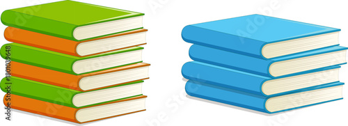Colorful Book Stacks for Education and Organization Concepts