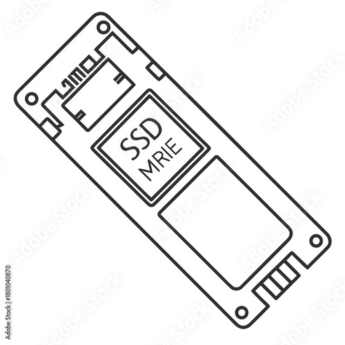 Mrie ssd drive isolated on is a storage device for computers