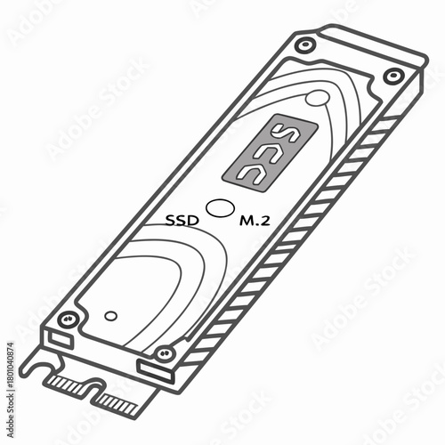 M2 ssd vector illustration isolated on for computer