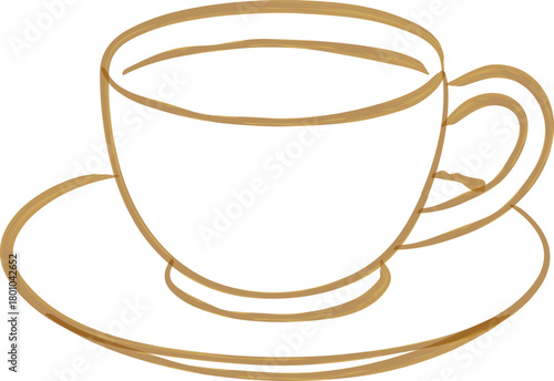 Teacup and saucer line drawing