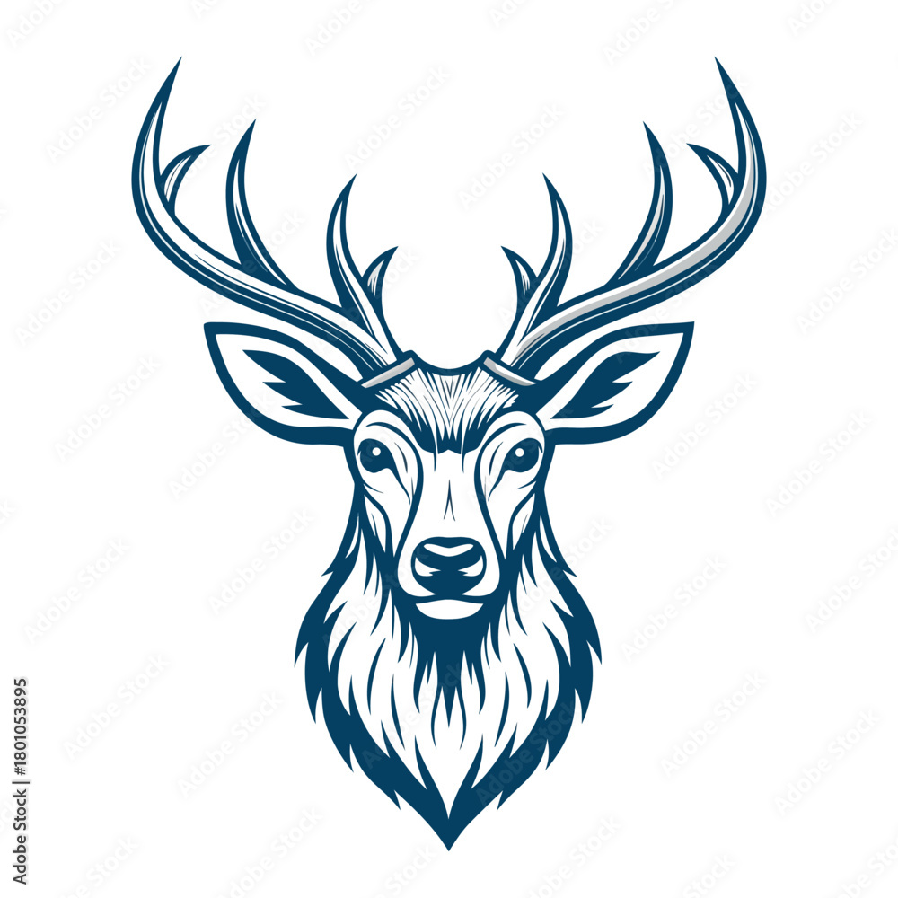 custom made wallpaper toronto digitalunique deer circular logo design icon, deer head circular icon, geometric deer logo concept, rain deer illustration