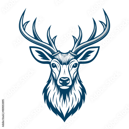 Wallpaper Mural unique deer circular logo design icon, deer head circular icon, geometric deer logo concept, rain deer illustration Torontodigital.ca