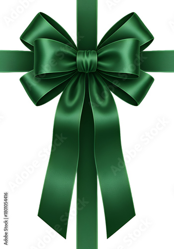 Elegant deep green satin bow perfect for luxury gifts, festive packaging, and premium branding projects that demand sophistication and style.