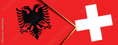 Albania and Switzerland flags merger symbolizing strong bilateral relations and history