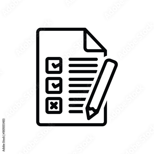 Black line icon for test cases