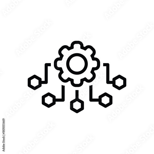 Black line icon for system integration