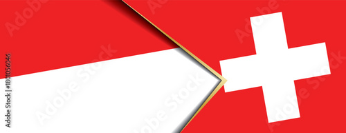 Indonesia and Switzerland flags abstract overlap symbolizing strong economic partnership