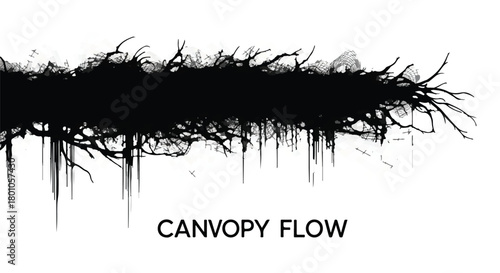 Dark, organic, abstract natural growth with intricate details and flowing lines
