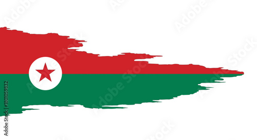 Flag of Sahrawi Arab Democratic Republic with grunge style, Sahara symbol