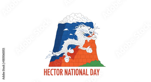 Hector National Day Celebration with Dragon and Mountain Design