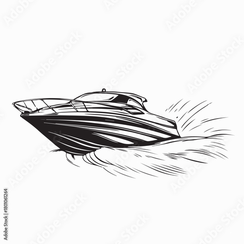 Water Sports Speed Boat Vector Design on white background