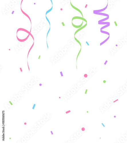 party streamers and confetti party popper decoration clipart illustration