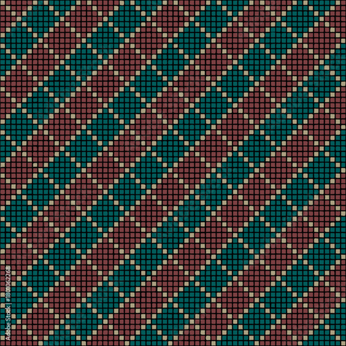 blue, maroon, gray hand drawn squares. vector seamless pattern for embroidery. repetitive background. modern decorative art. geometric fabric swatch. textile design template. home decor