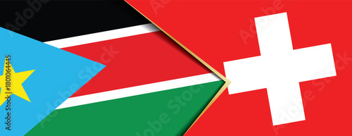 South Sudan and Swiss flags overlapped symbolizing development aid