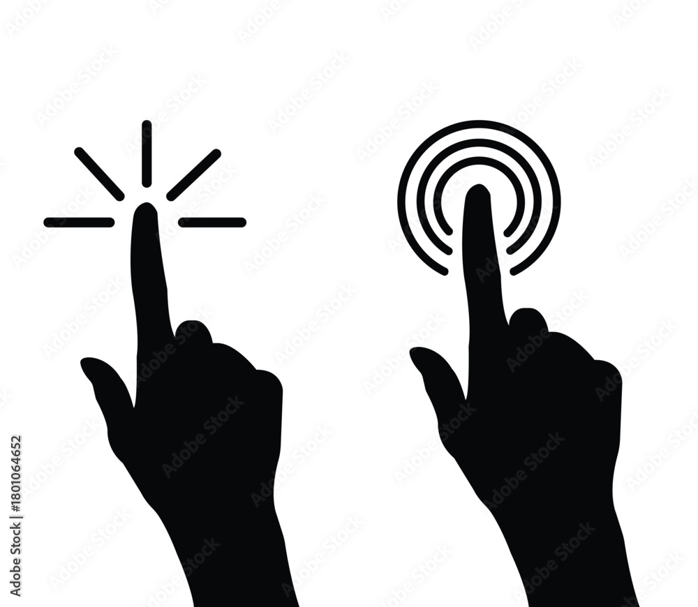 Obraz premium Vector hand silhouette showing a simple gesture icon