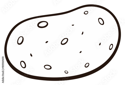 Simple Potato Outline Clipart Graphics Illustration Farm Vegetable Staple