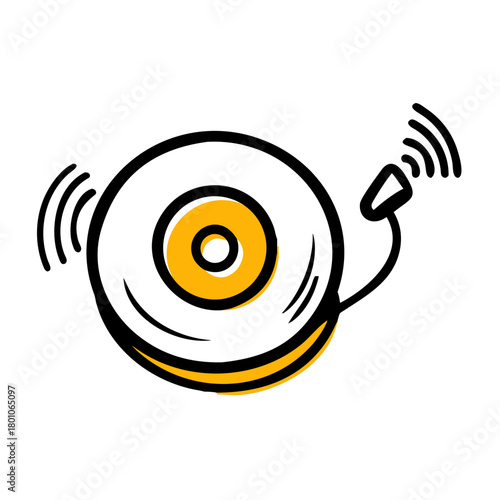 Vinyl record with arm isolated on