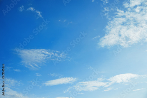Clear sky with floating clouds