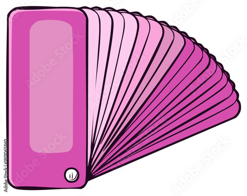 Pink Accordion Musical Instrument Vector Graphic