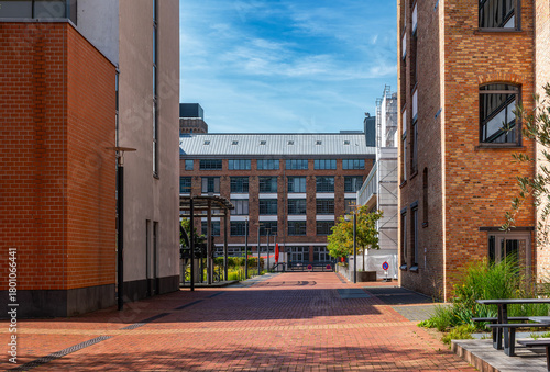 Modern building complex on the site of the former Adler factory, Frankfurt, Germany