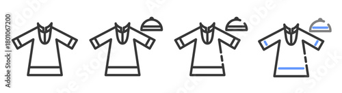 The Ultimate clothing Styles with Variations Line of icon set vector illustration  
