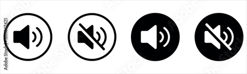 Sound control simplicity with mute options for your project sounds, volume up and down icons in a clean, modern style for apps and websites.