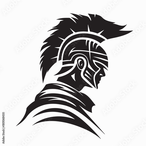 Spartan Warrior Mascot Logo Vector Isolated on white background
