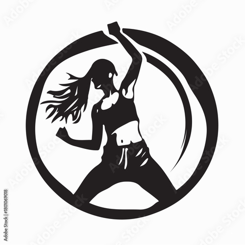 Energetic Zumba Dance Logo Vector isolated on white background