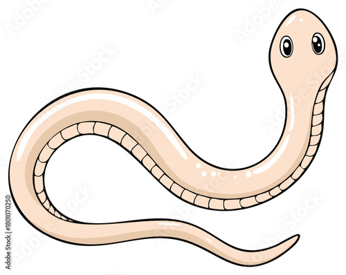 Cartoon Snake Illustration Crawling Reptile Isolated Creature