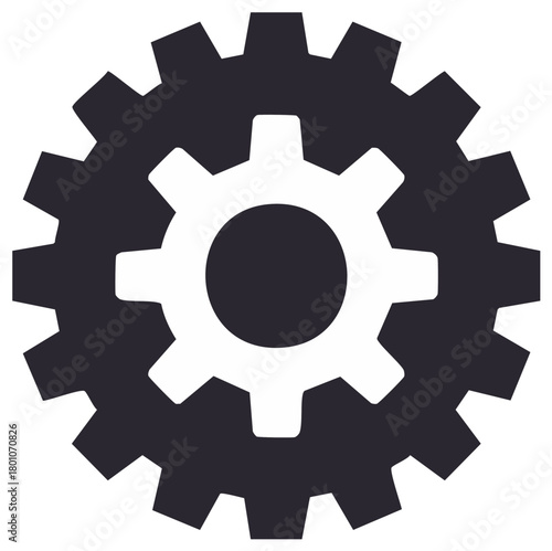 Two interlocking gears, a symbol of mechanical engineering and industry.