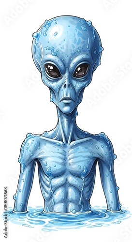 portrait of alien watercolor