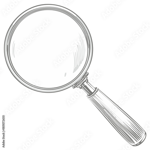Vintage Magnifying Glass Illustration for Detailed Inspection and Exploration