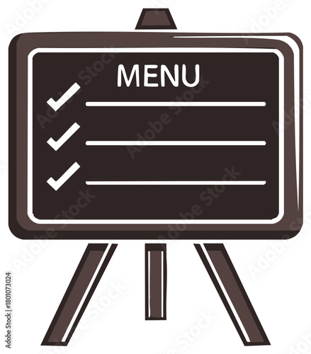 Chalkboard Menu Board with Checkmarks on Easel