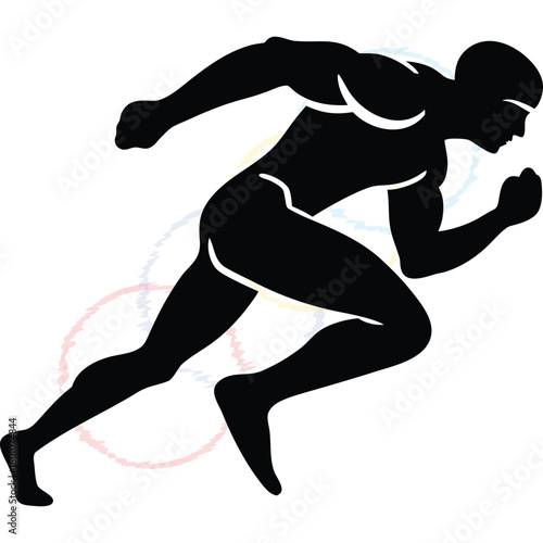 Dynamic Runner Silhouette: An Athlete in Full Sprint Capturing Speed and Forward Movement