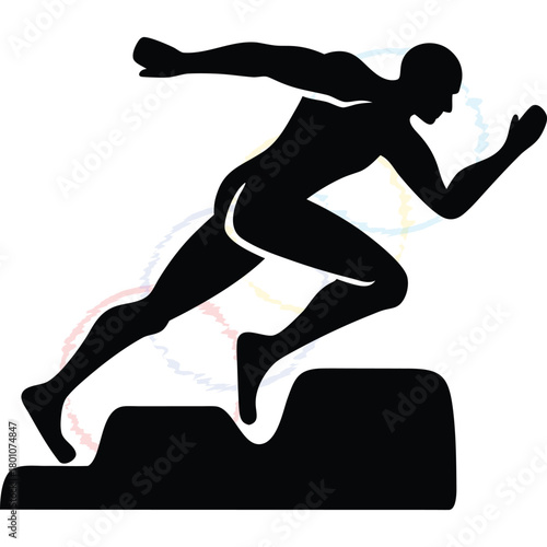 Athlete ready to sprint race