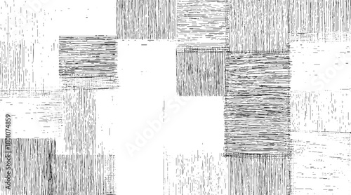 Black and white abstract pattern of vertical and horizontal lines and dots background