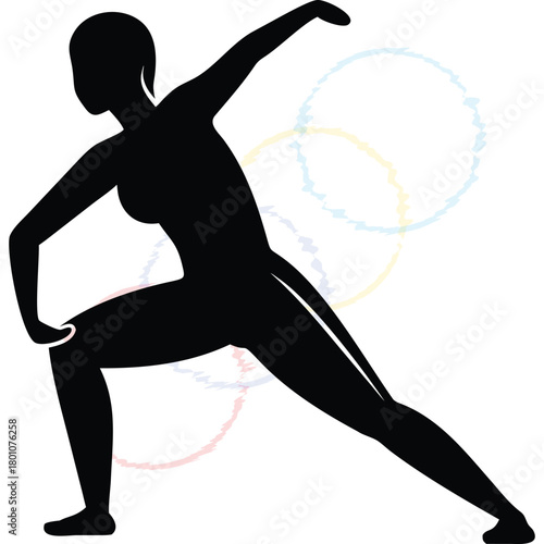 Female athlete silhouette graphic