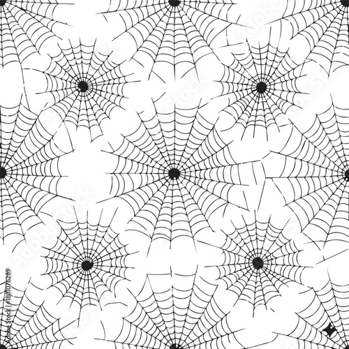 Intricate spider web patterns forming a spooky halloween silhouette isolated on transparent background