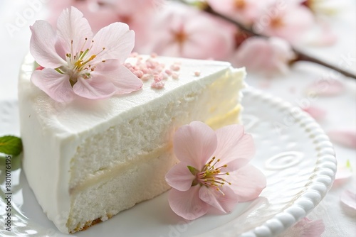 soft bento cake with delicate sakura flower decor
