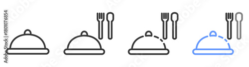 The Ultimate cuisine Styles with Variations Line of icon set vector illustration