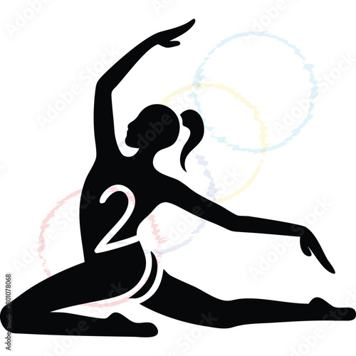 Female gymnast silhouette illustration